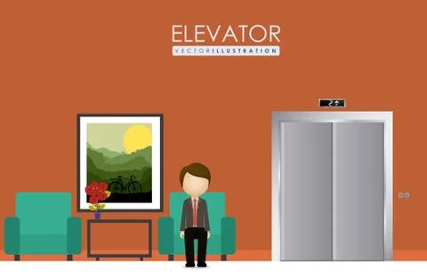 Elevator, up, down, desing over, vector illustration. Stock Illustration