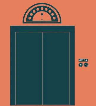 Elevator, up, down, desing over, vector illustration. Stock Illustration