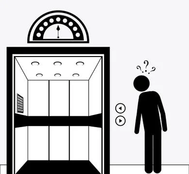 Elevator, up, down, desing over, vector illustration. Stock Illustration