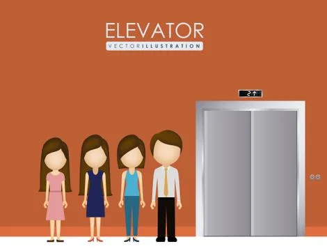 Elevator, up, down, desing over, vector illustration. Stock Illustration