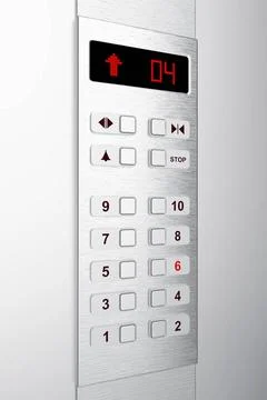 Elevator Elevator control panel with selected sixth floor Copyright: xZoon... Stock Photos