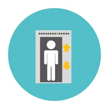 Elevator emblem icon image Stock Illustration