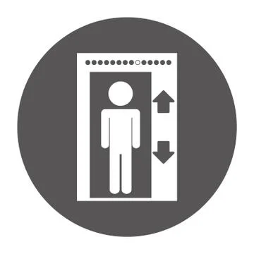 Elevator emblem icon image Stock Illustration