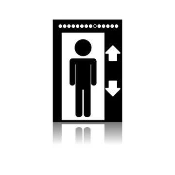 Elevator emblem icon image Stock Illustration