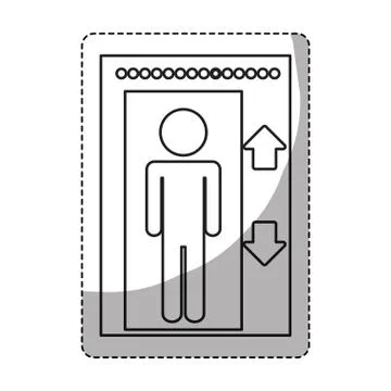 Elevator emblem icon image Stock Illustration