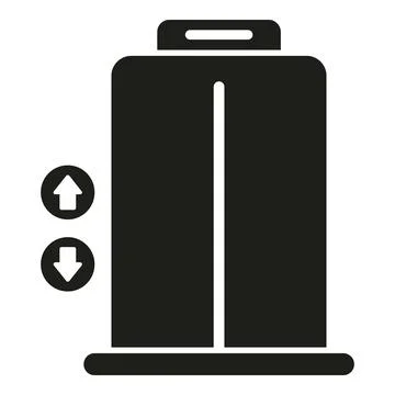 Elevator exit icon simple vector. People escape Ilustración de archivo