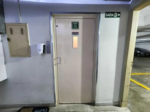 Elevator Exit in Parking Lot Stock Photos