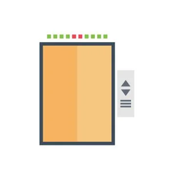 Elevator flat color icon Illustrazione stock