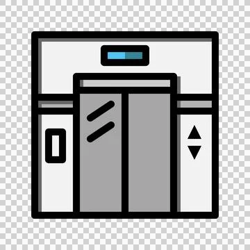 Elevator flat icon. Editable up and down stairs symbol. Vector Illustrations. Stock Illustration