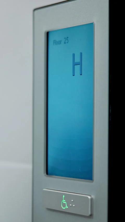 Elevator, floor access or hands with screen, level choice or smart system in ui Stock Footage 336193469
