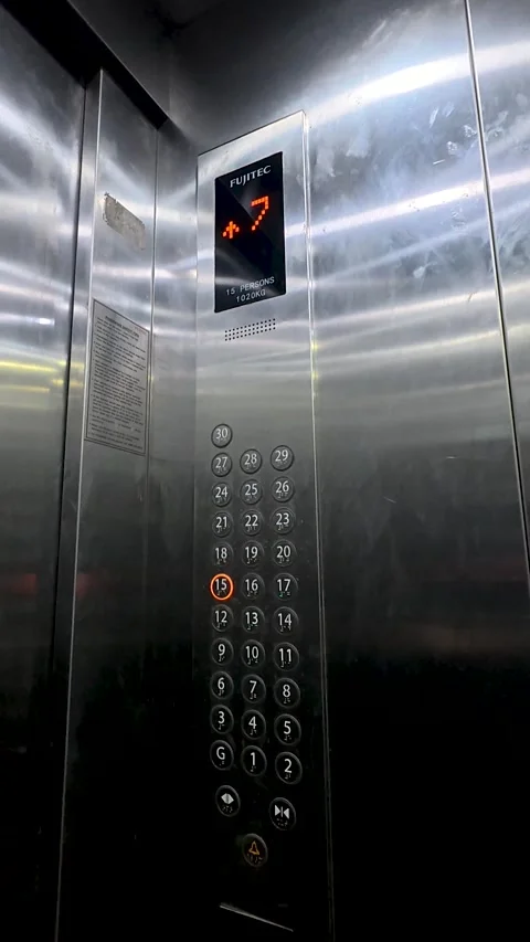 Elevator Floor Display Animation Modern Building Interior Video Stock Footage 335675526