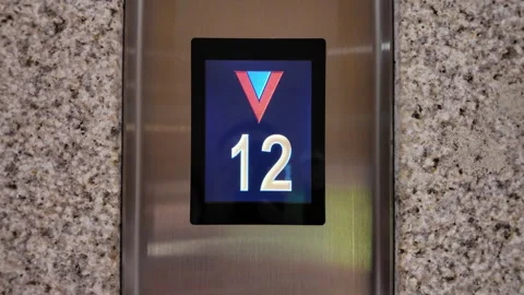 Elevator Floor Indicator: Focusing from 14th to 10th Floor 스톡 동영상 295829142