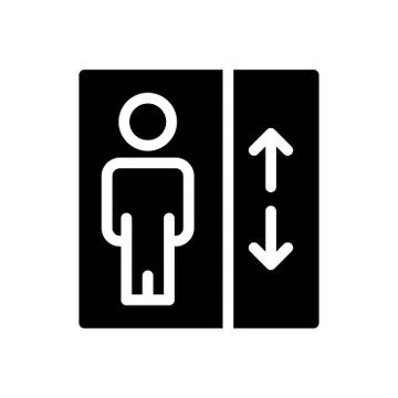 Elevator glyph flat icon Illustrazione stock
