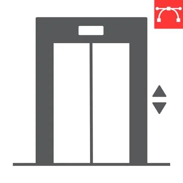 Elevator glyph icon Ilustración de archivo