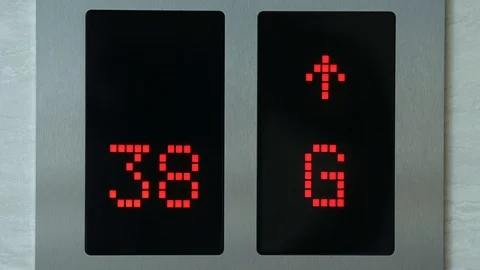 Elevator Goes Up and Down. Lift Numbers ... | Stock Video | Pond5