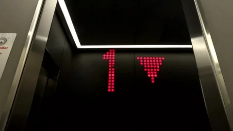 Elevator Goes Down And Numbers Stock Footage 339949366