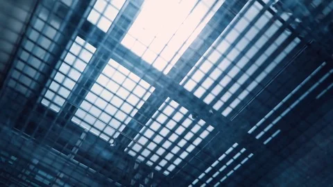 The elevator goes down into the mine in the dungeon Stock Footage
