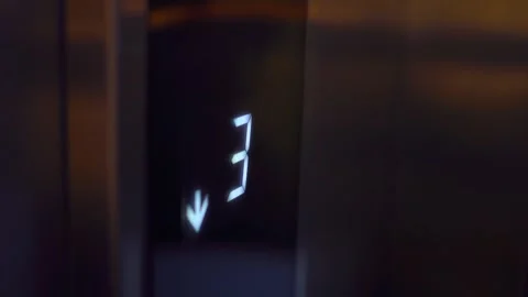 Elevator goes to fourth floor in tall building Stock Footage 336038536