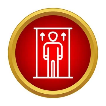 Elevator going up icon button for transport Stock Illustration