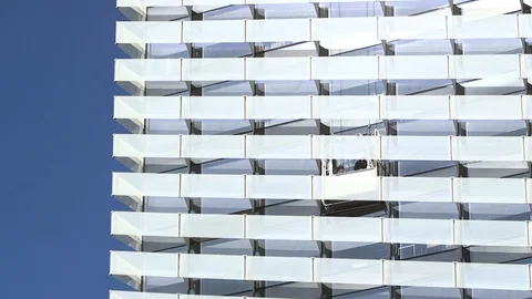 Elevator Going Up Seen From The Outside Of A Building Stock-Footage 127517450