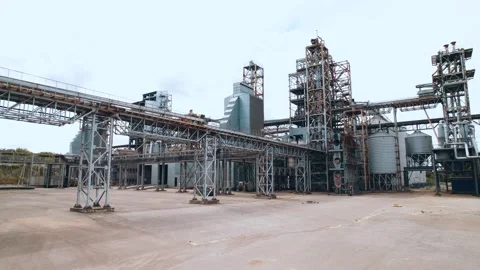 Elevator - grain processing complex for compound feeds Stock Footage 164586777
