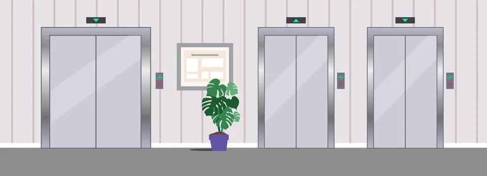 Elevator Hallway Ilustração Stock