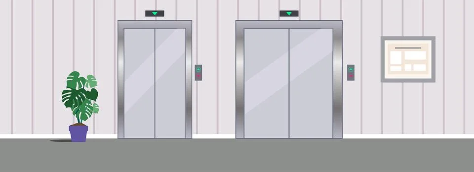 Elevator Hallway. Ilustração Stock
