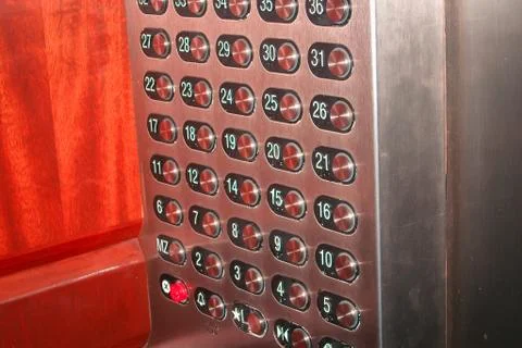 Elevator high building buttons Stock Photos