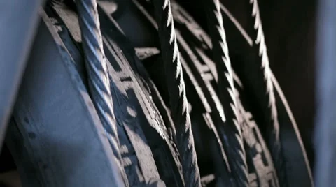 Elevator hoist ropes Video stock 66783121