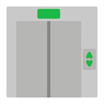 Elevator Icon In Color Fill. Flat Style. Isolated on White Background Stock Illustration