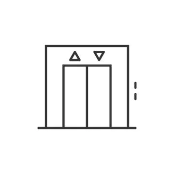 Elevator icon in flat style. Lift vector illustration on white isolated backg Illustrazione stock