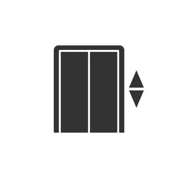 Elevator icon in flat style. Lift vector illustration on white isolated backg Stock Illustration