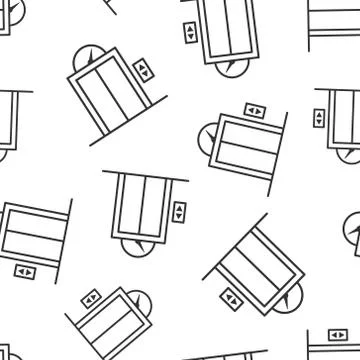 Elevator icon in flat style. Lift vector illustration on white isolated backg Illustrazione stock