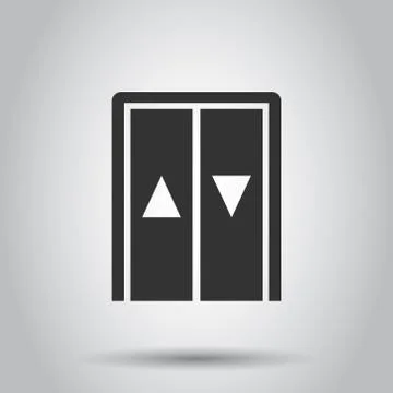 Elevator icon in flat style. Lift vector illustration on white isolated backg 스톡 일러스트