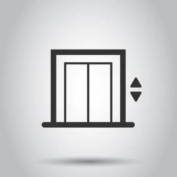 Elevator icon in flat style. Lift vector illustration on white isolated backg Illustrazione stock