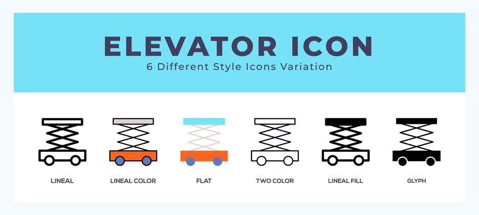 Elevator icon illustration vector with different styles Stock Illustration