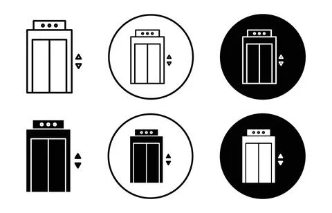 Elevator icon Outline flat Icon Illustrazione stock