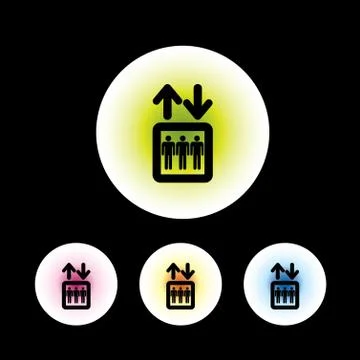 Elevator icon set Stock Illustration