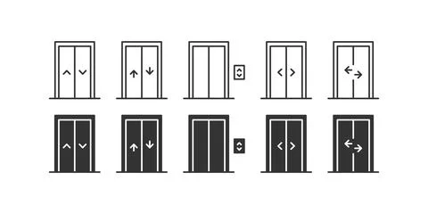 Elevator icon set. Vector illustration design. Illustrazione stock
