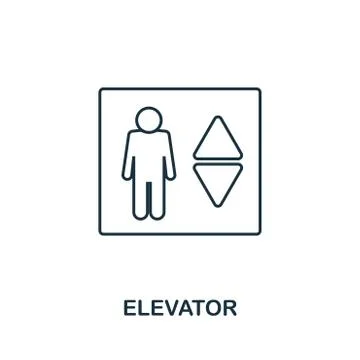 Elevator icon. Simple element illustration. Elevator outline icon design from Stock Illustration
