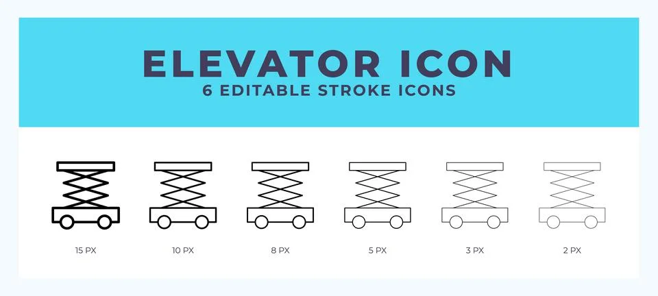 Elevator icon symbol. Isolated. Vector illustration with editable stroke. Illustrazione stock
