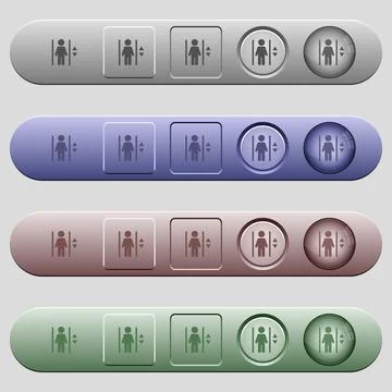 Elevator icons on menu bars Stock Illustration