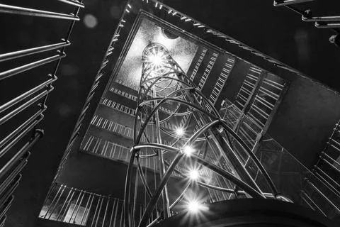 Elevator inside Old Town City Hall at Old Town Square, Old Town, Prague, C... Stock Photos