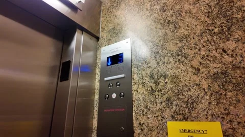 Elevator Interior Number Panel Going Down From Floor 4 to 2 Stock Footage 340428413