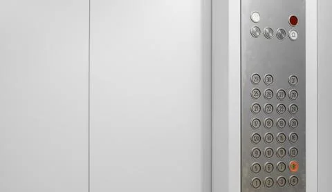 Elevator internal buttons control panel Stock Photos