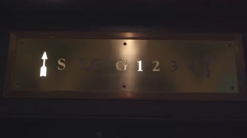 Elevator level indicator shows ground to level3 스톡 동영상 142084214