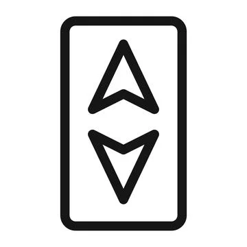 Elevator, lift button icon Black line art vector logo Stock Illustration