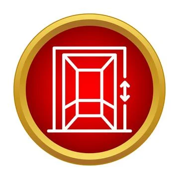 Elevator lift cabin size dimensions icon 스톡 일러스트