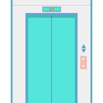 Elevator lift closed door vector interior icon Stock Illustration