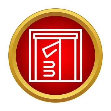 Elevator lift door automatically opening outline icon Stock Illustration